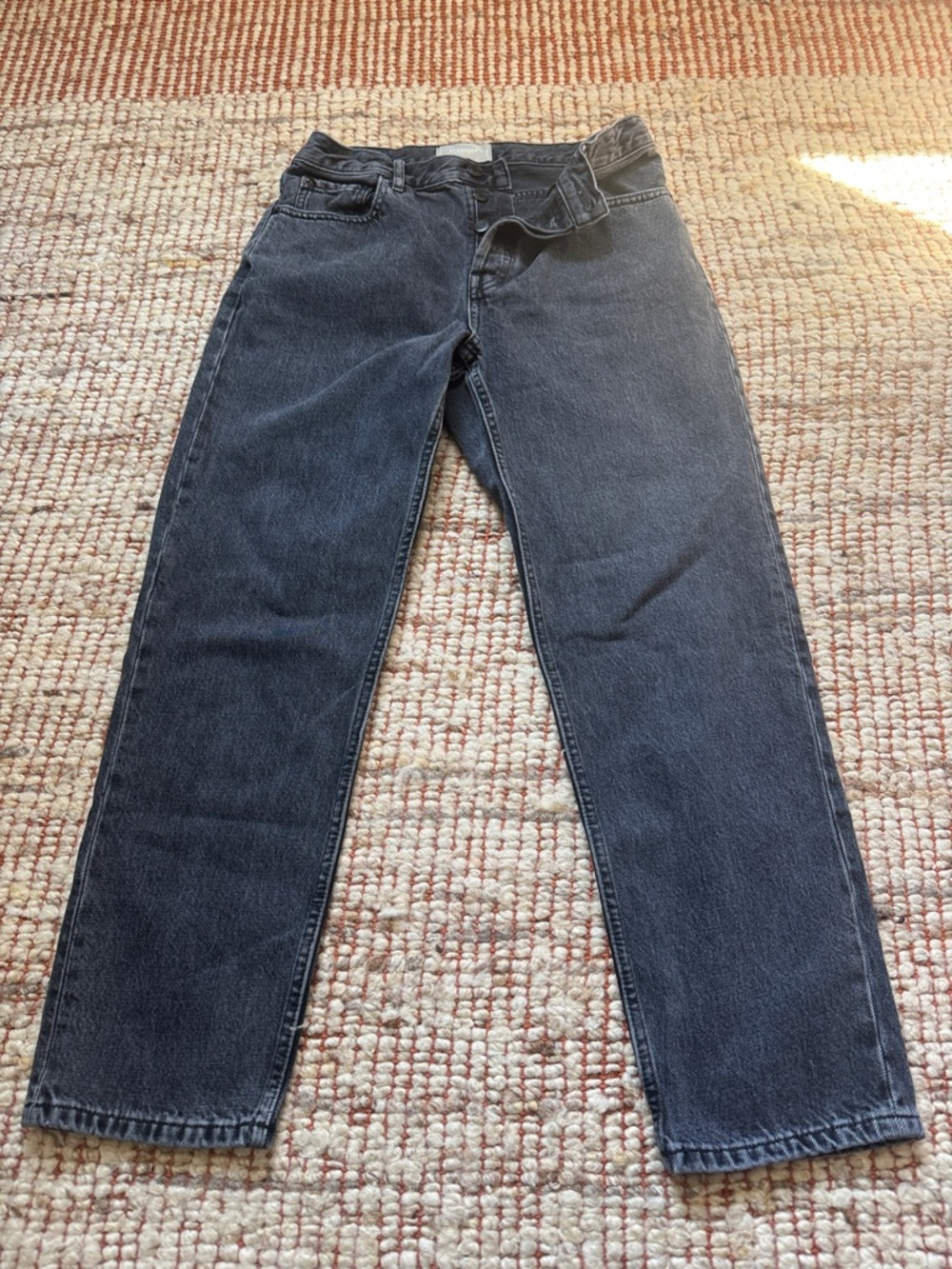 Everlane Straight Jeans in Washed Black
